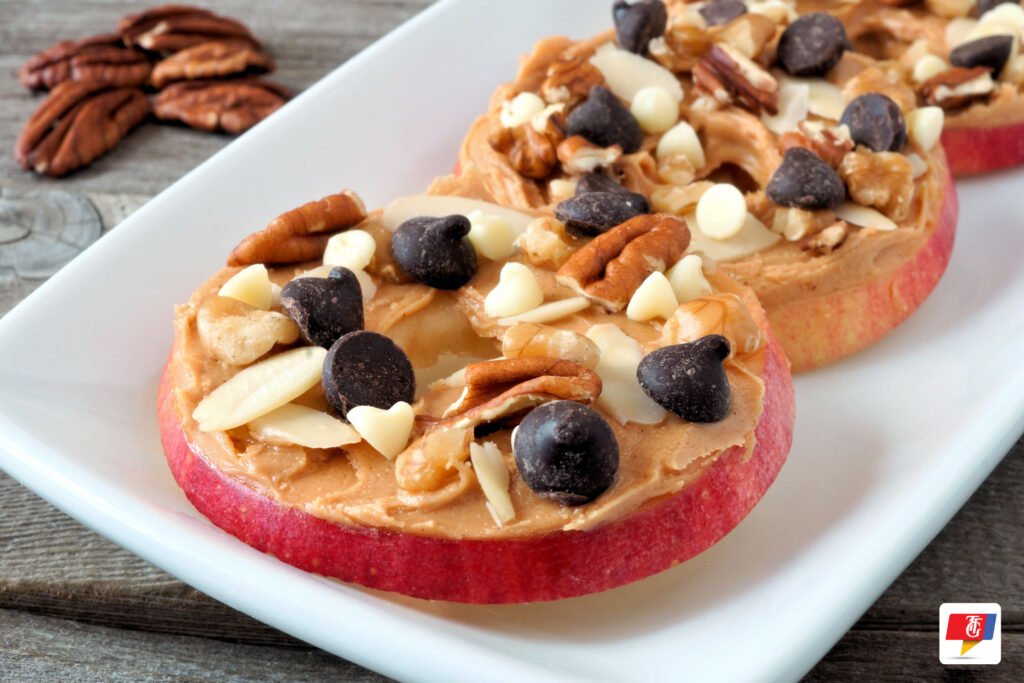 Apple Slices with Almond Butter - Healthy Snacks for Movie 
